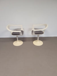 2 x Lusch Tulip Chair, rare, 1972, white design, vintage Colani design