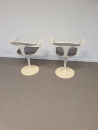 2 x Lusch Tulip Chair, rare, 1972, white design, vintage Colani design