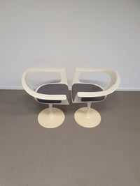 2 x Lusch Tulip Chair, rare, 1972, white design, vintage Colani design