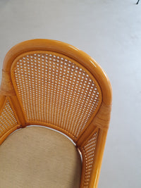 4 x Rotan / Webbing eetkamerstoelen jaren 80 in prachtige staat