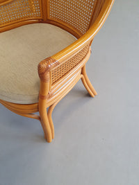 4 x Rotan / Webbing eetkamerstoelen jaren 80 in prachtige staat