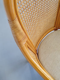 4 x Rotan / Webbing eetkamerstoelen jaren 80 in prachtige staat
