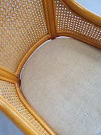 4 x Rotan / Webbing eetkamerstoelen jaren 80 in prachtige staat
