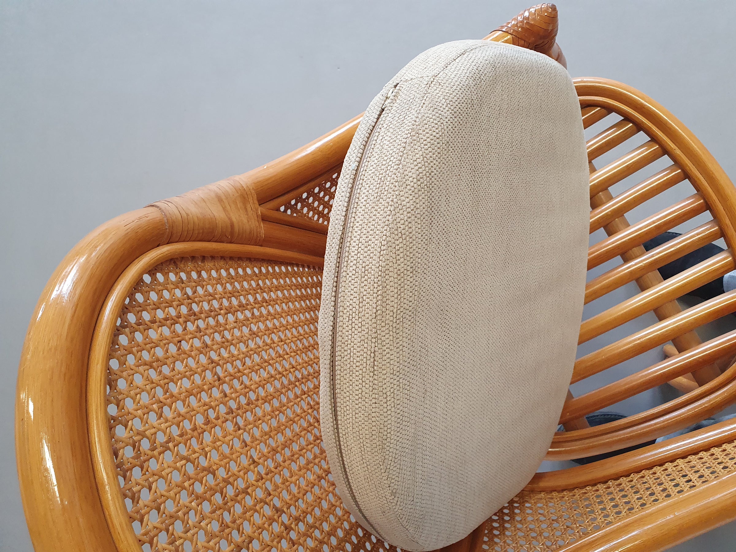 4 x Rotan / Webbing eetkamerstoelen jaren 80 in prachtige staat