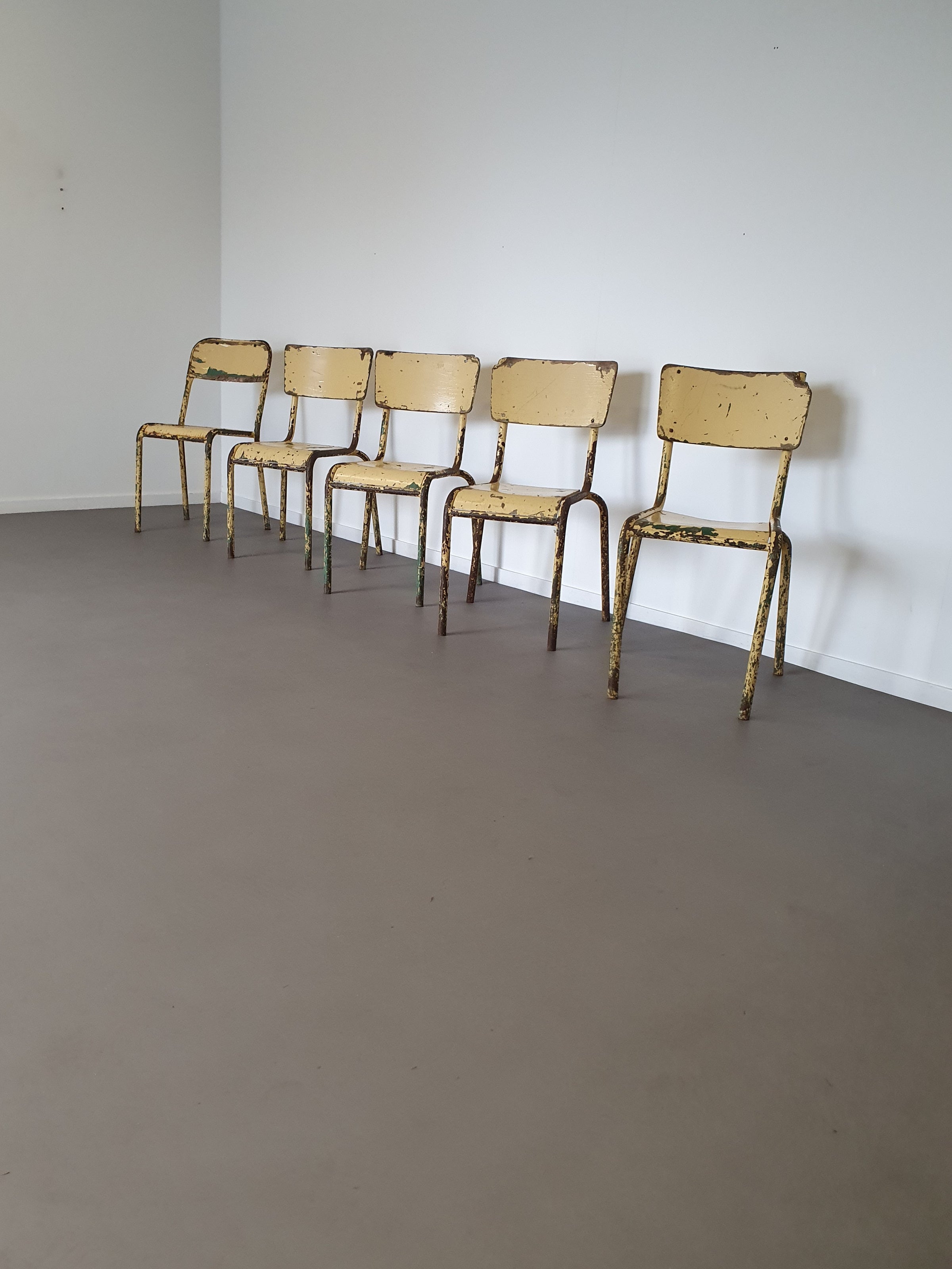 Old stacking school chairs 1950s