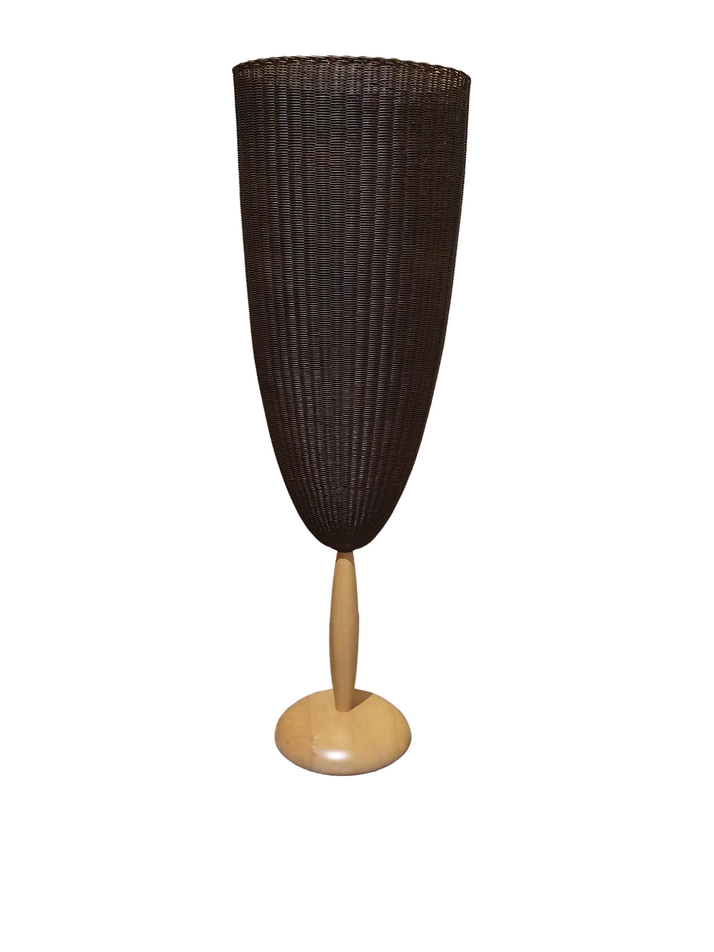 Marco Agnoli voor Pierantonio Bonacina / Flûte / 2 x / XL 180 cm rieten vloerlampen uit 1991