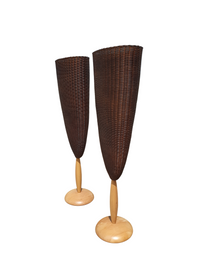 Marco Agnoli voor Pierantonio Bonacina / Flûte / 2 x / XL 180 cm rieten vloerlampen uit 1991
