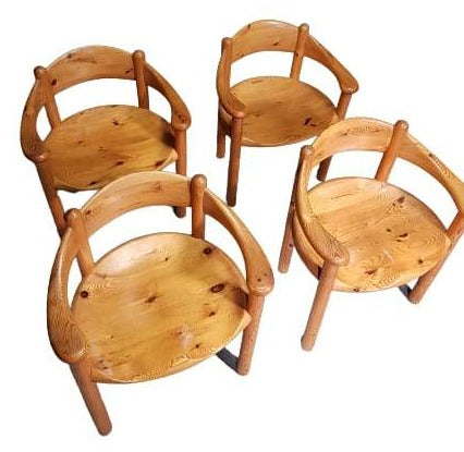 4 vintage grenen fauteuils Rainer Daumiller voor Hirtshals Sawmill
