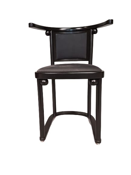 Set van 6 zwarte Fledermaus stoelen van Josef Hoffmann voor Wittmann, jaren 80.