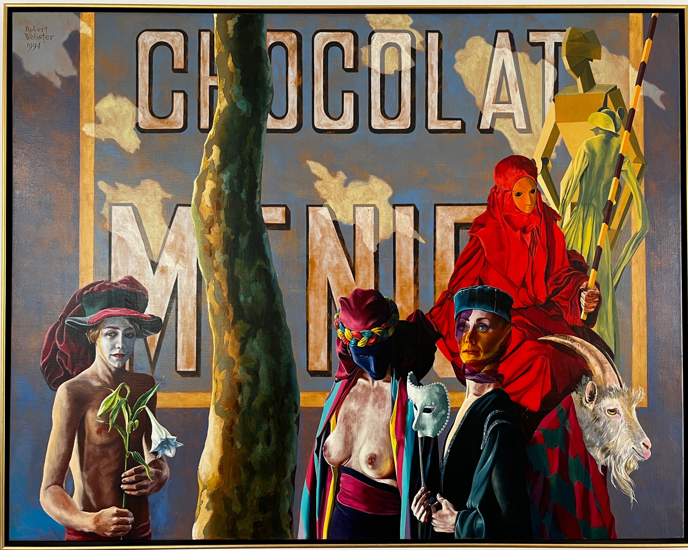 Painting Robert Webster 1994  "La Danse un peu Macabre un peu carnavalesque "
